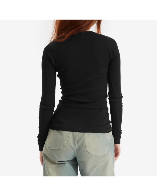 Auralee Black Organic Soft Rib Pullover