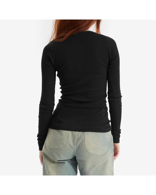 Auralee Black Organic Soft Rib Pullover