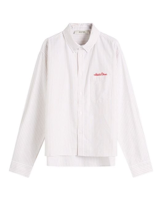 About Blank White Oxford Script Shirt for men