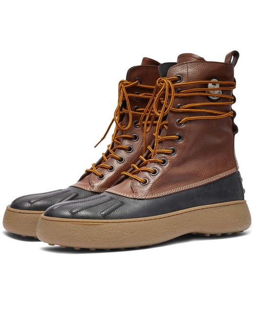Moncler Genius X Palm Angels Tods Leather Duck Boot in Brown for Men | Lyst