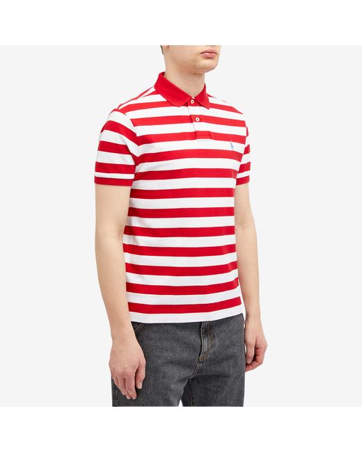 Polo Ralph Lauren Red Bold Stripe Polo Shirt for men