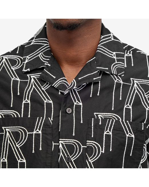 Represent Black Embroided Initial Vacation Shirt for men