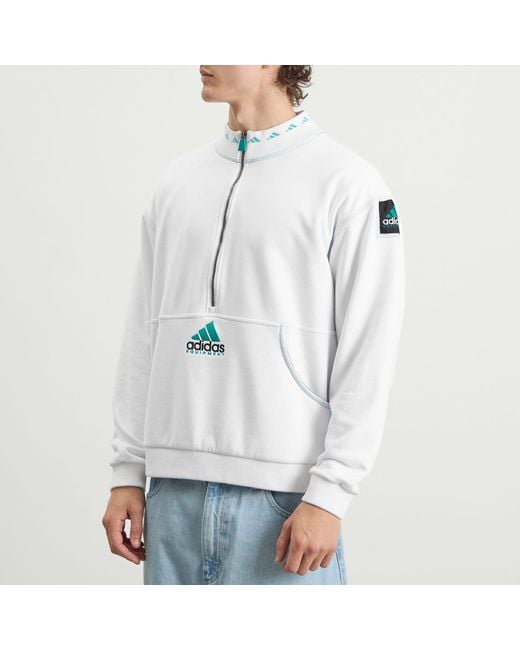 Adidas White Golf Eqt Quarter-Zip Top for men