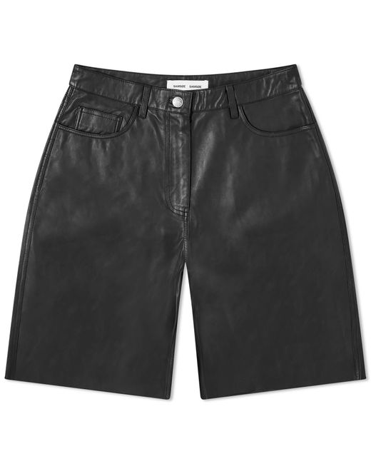 Samsøe & Samsøe Black Sashelly Leather Shorts