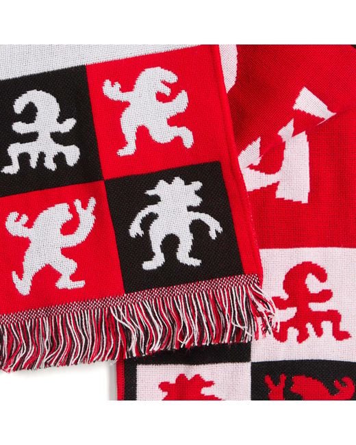 POLAR SKATE Red Checkers Football Scarf for men