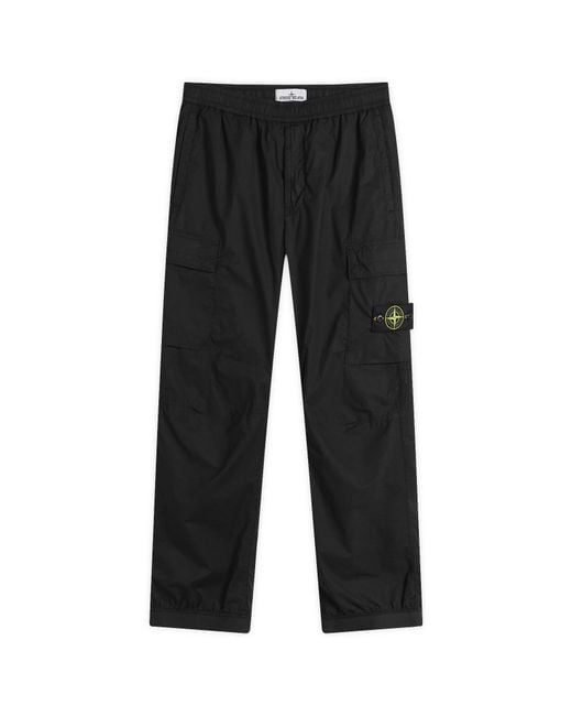 Stone Island Black Tela Paracadute Cargo Trousers for men