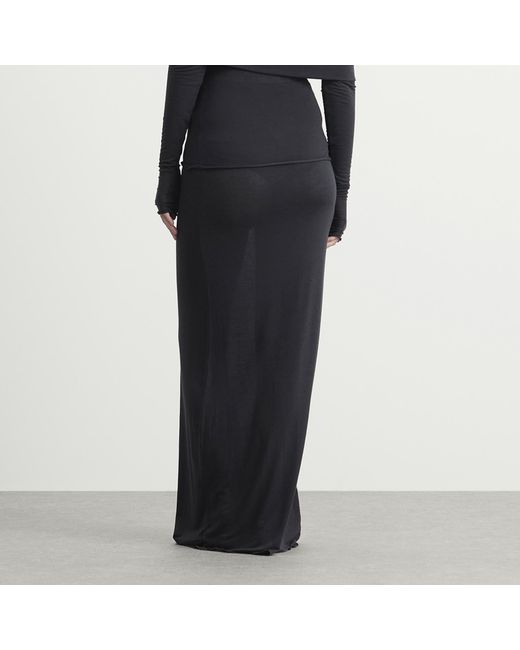 Skims Black Sheer Modal Long Skirt