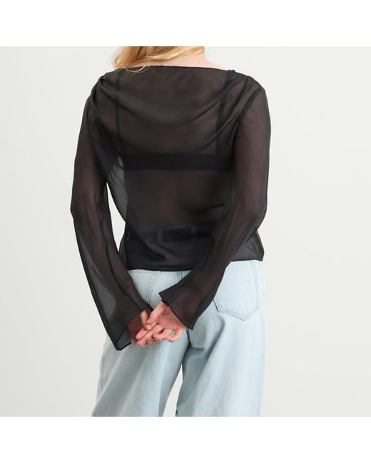 Sir Black Strobe Cowl Top