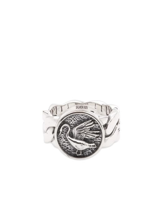 Maple Metallic Swan Ring for men