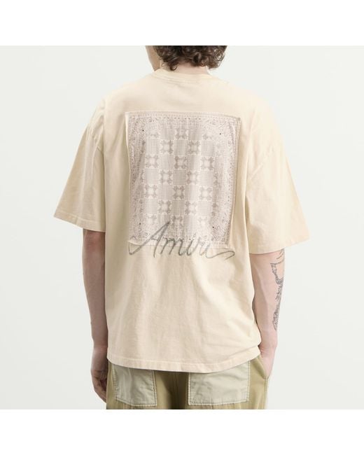 Amiri Natural Ma Check Patch Skate T-Shirt for men