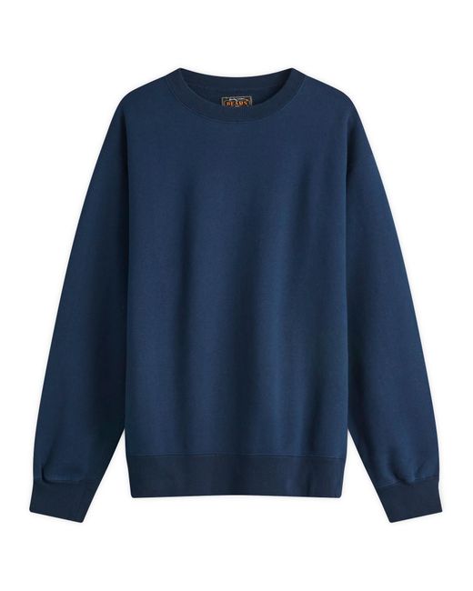Beams Plus Blue Crew Sweatshirt for men
