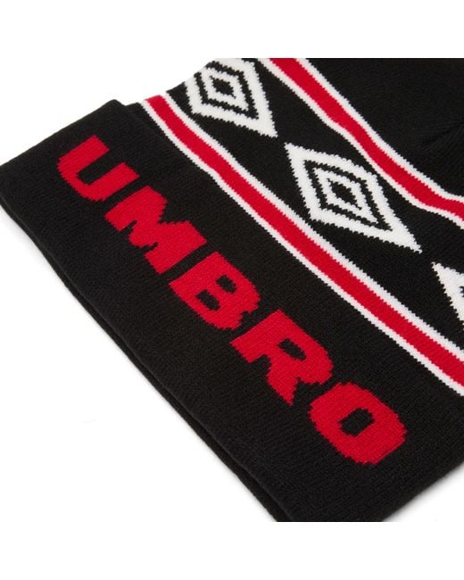 Umbro Red Diamond Intarsia Knit Beanie for men