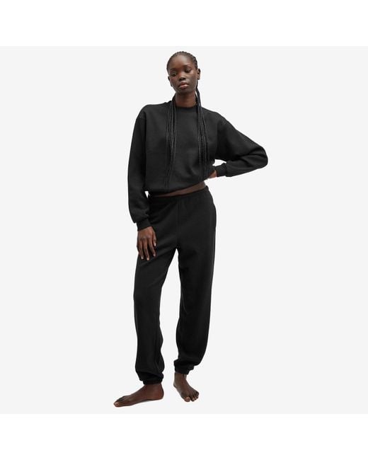 Skims Black Cotton Fleece Classic Crew Sweat