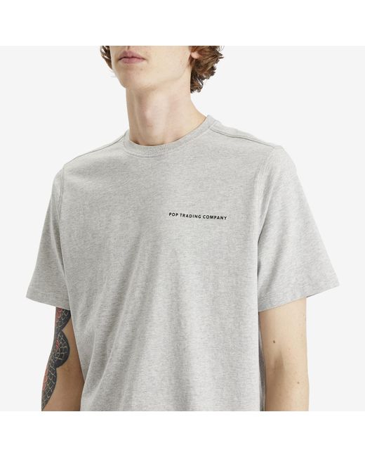 Pop Trading Co. Gray Reflective Logo T-Shirt for men