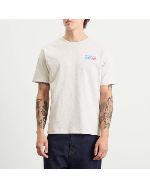 New Balance White Athletics Premium Logo T-Shirt for men