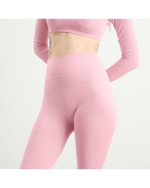 Skims Pink Seamless Sheer Wool Legging