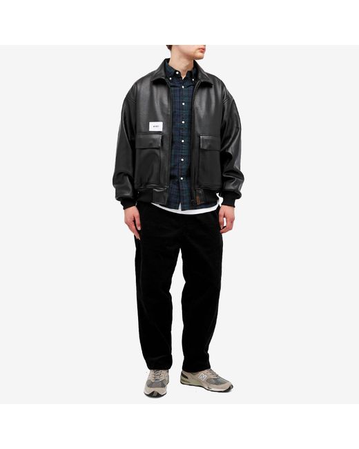 (w)taps Black 10 Corduroy Drawstring Easy Pants for men