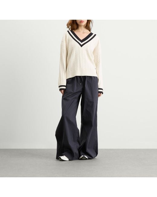 Tala White Oversized Cricket Jumper