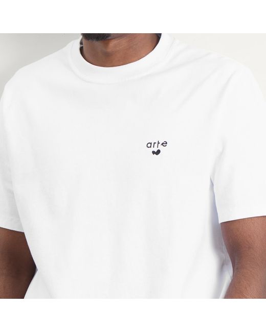 Arte' White Heart Logo T-Shirt for men