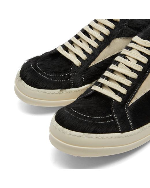 Rick Owens Black Ponyhair Vintage Sneaks Sneakers for men