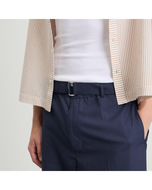 About Blank Blue Relaxed Belted Trousers for men
