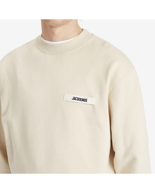 Jacquemus White Grosgrain Patch Logo Sweatshirt for men
