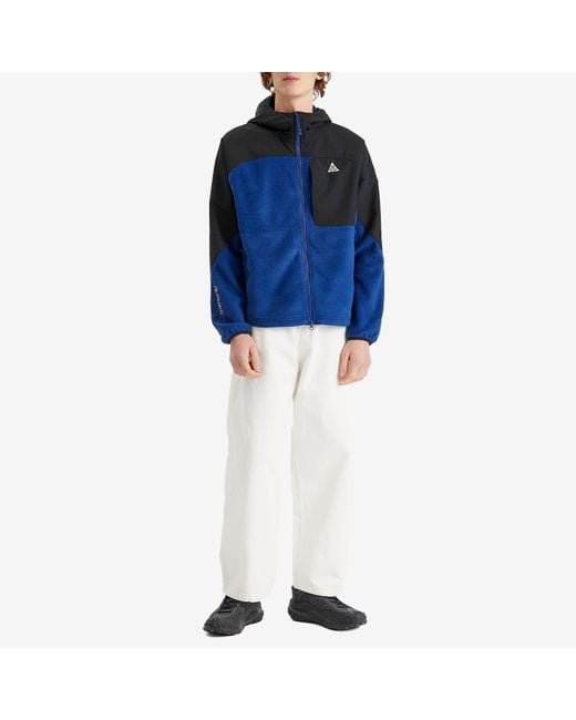 Nike Blue Acg Wolf Tree Hooded Fleece Jacket