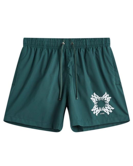 Amiri Green Quad Print Swim Shorts for men