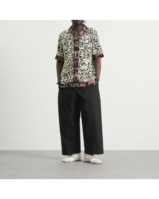 Dries Van Noten Black Squiggle Border Print Shirt for men
