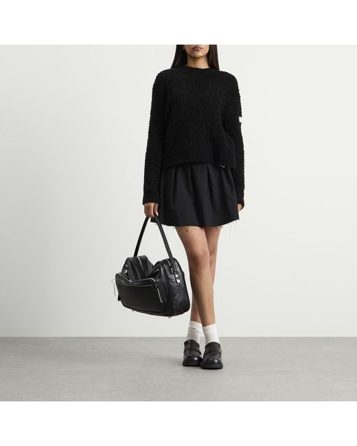 Maison Margiela Black Mm6 Textured Rib Knit Jumper