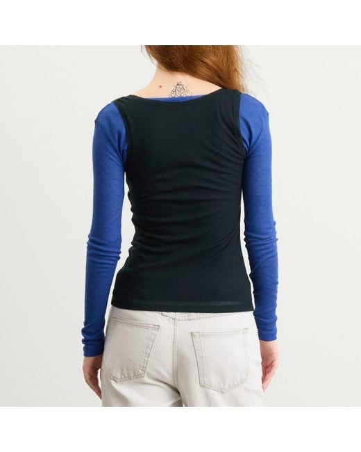 Fruity Booty Blue Double Layer Long Sleeve Top