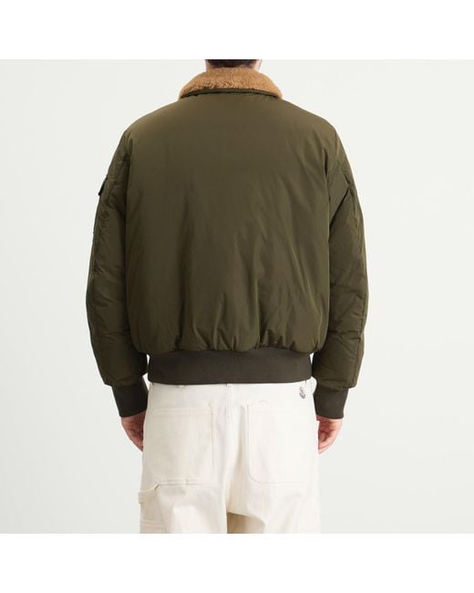 Moncler Green Maulevrier Bomber Reversible Teddy Jacket for men