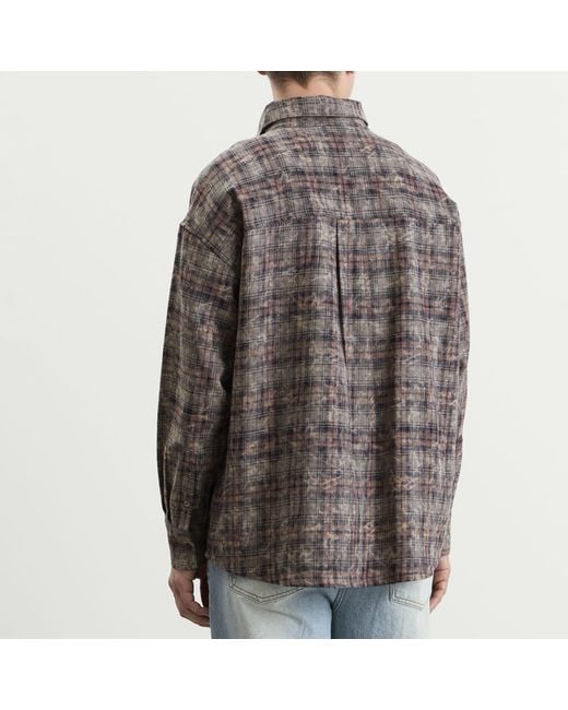 Picante Gray Rocco Bleached Check Shirt for men
