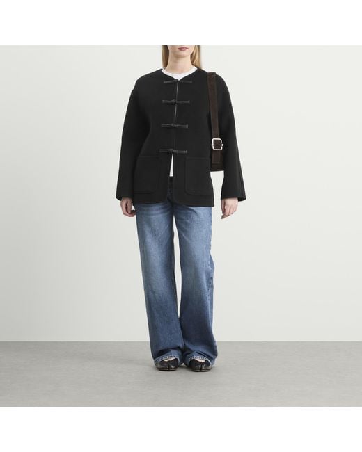Rohe Black Mandarin Double-Faced Wool Jacket