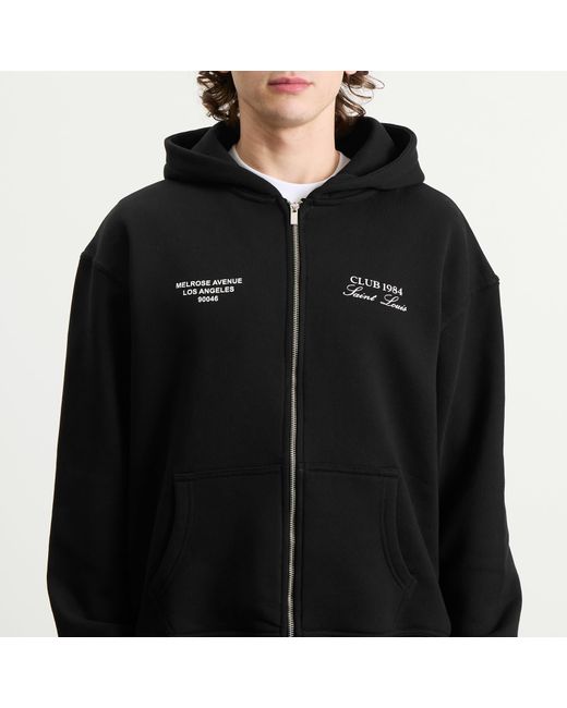 Club 1984 Black Melrose Zip Hoodie for men