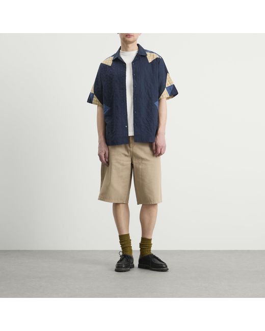 A.P.C. Blue Patchwork Shirt Jacket for men