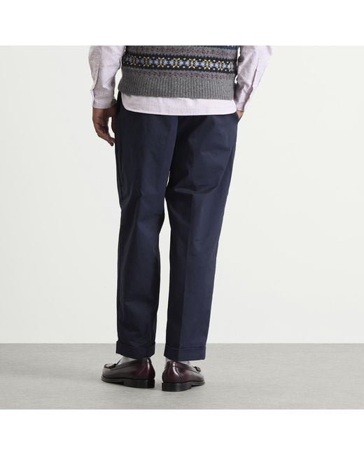 Beams Plus Blue 2 Pleat Chino for men