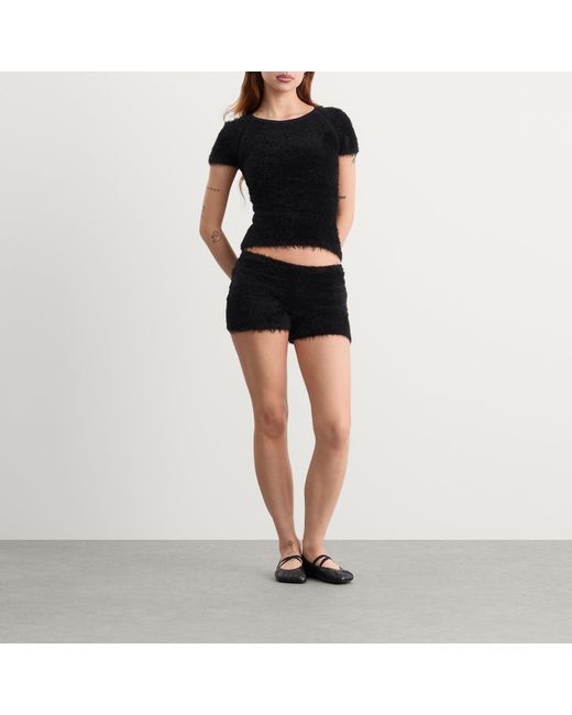 Peachy Den The Chloe Knit T-Shirt in Black | Lyst UK