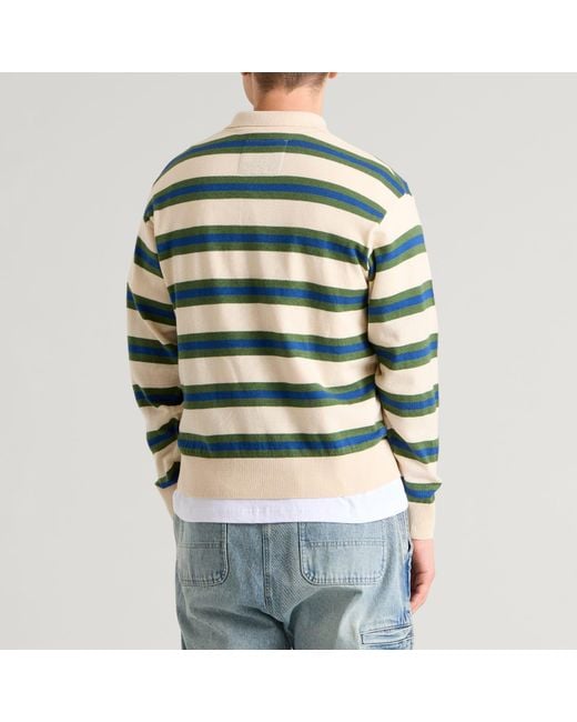 Ecstatic Research Green Border Polo Knit for men