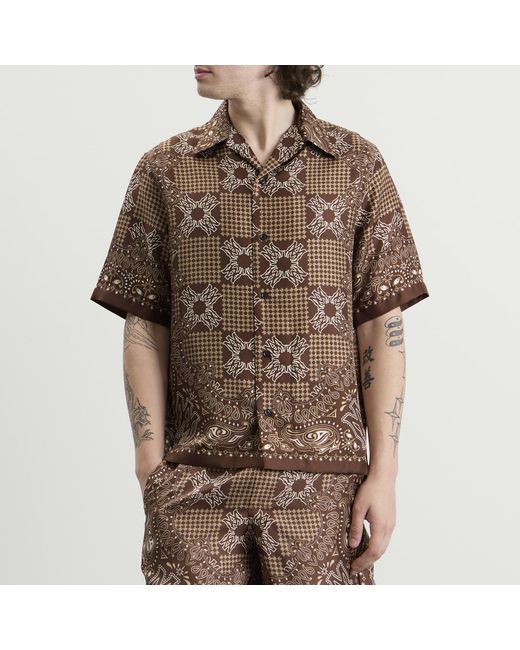 Amiri Brown Ma Check Camp Shirt for men