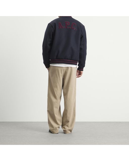 A.P.C. Blue Micky Varsiy Jacket for men