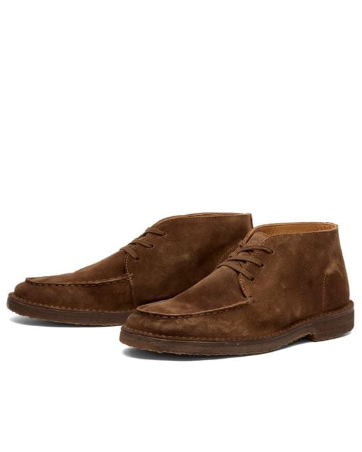 Drake's Brown Crosby Moc Toe Chukka Boots for men