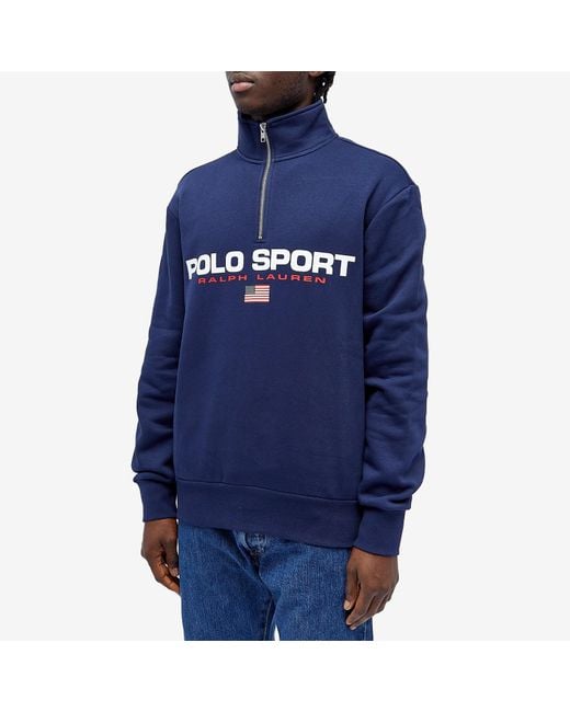Polo Ralph Lauren Polo Sport Quarter Zip Sweat in Blue for Men Lyst