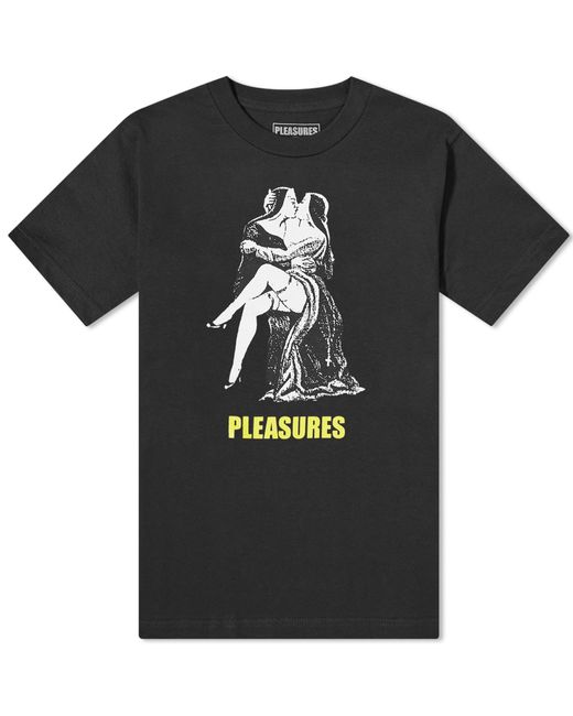 Pleasures Black French Kiss T-Shirt for men
