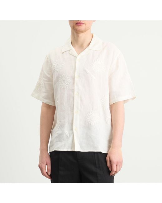 Wax London White Didcot Chunky Flower Vacation Shirt for men