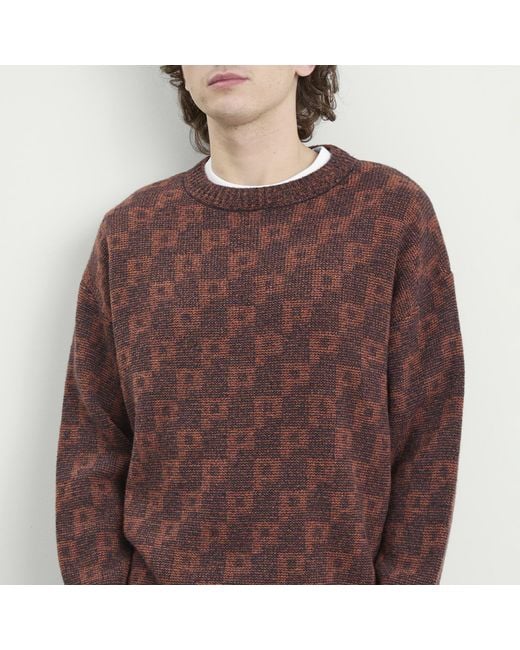 POLAR SKATE Brown P Pattern George Jumper for men