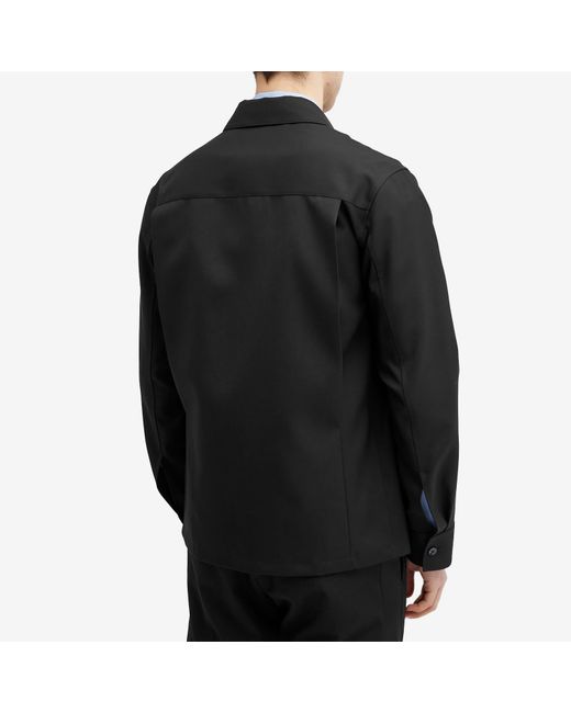 Jil Sander Black Wool Pocket Overshirt for men