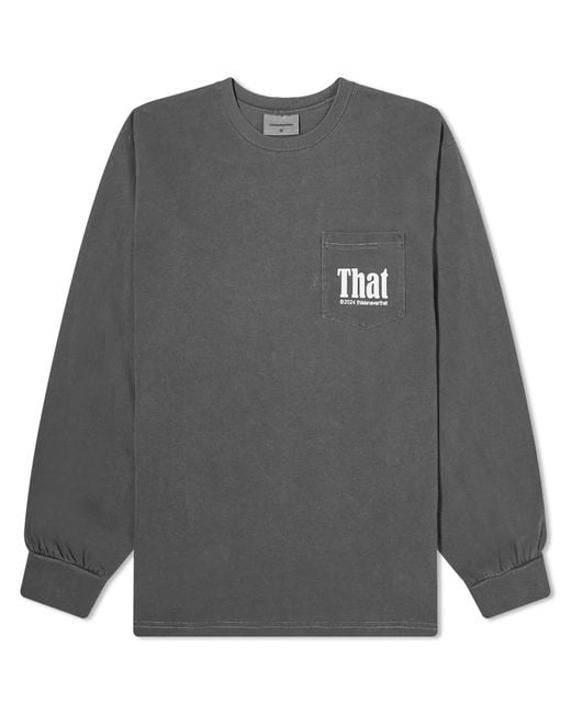Thisisneverthat Gray That Pocket Long Sleeve T-Shirt for men
