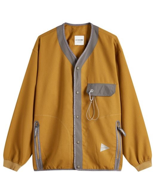 And Wander Yellow Vent Cardigan for men
