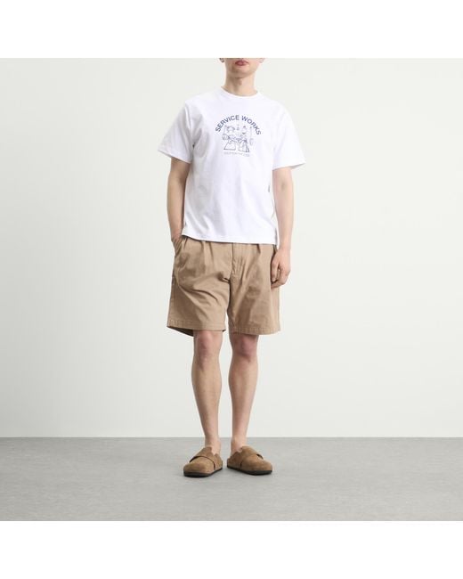 Service Works Natural Twill Part Timer Shorts for men